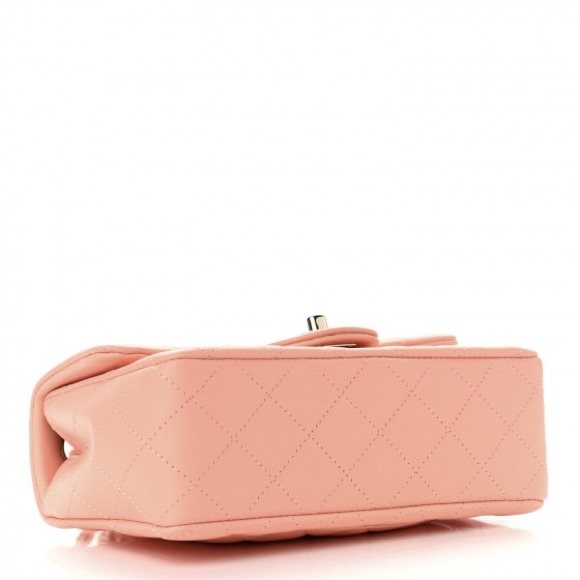 CHANEL MINI Lambskin Quilted Mini Rectangular Flap Light Orange - Picture 5 of 17